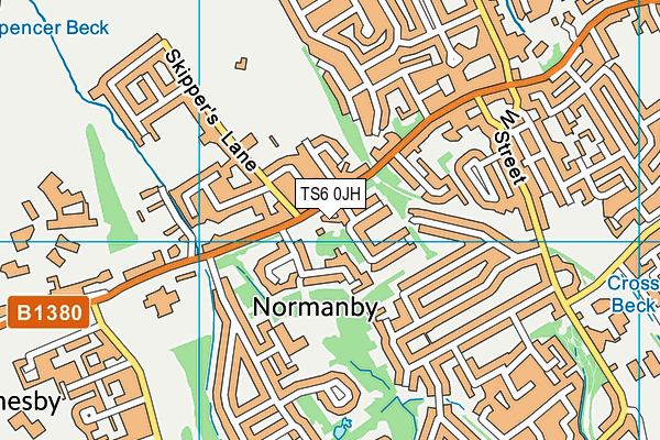 TS6 0JH map - OS VectorMap District (Ordnance Survey)