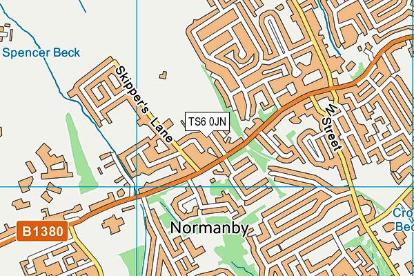 TS6 0JN map - OS VectorMap District (Ordnance Survey)