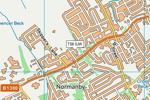 TS6 0JW map - OS VectorMap District (Ordnance Survey)