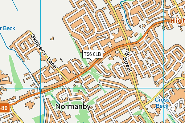 TS6 0LB map - OS VectorMap District (Ordnance Survey)