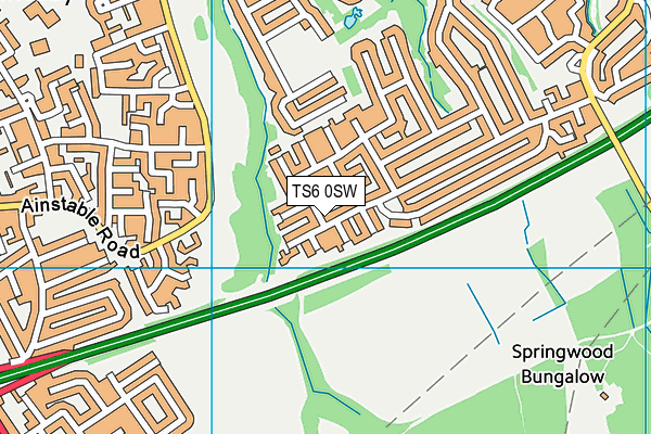 TS6 0SW map - OS VectorMap District (Ordnance Survey)