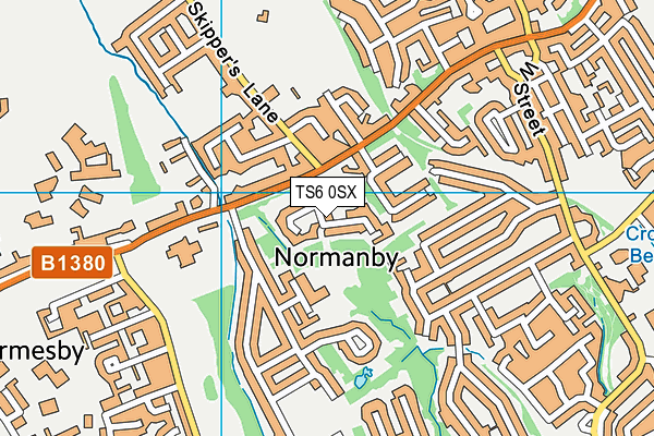 TS6 0SX map - OS VectorMap District (Ordnance Survey)