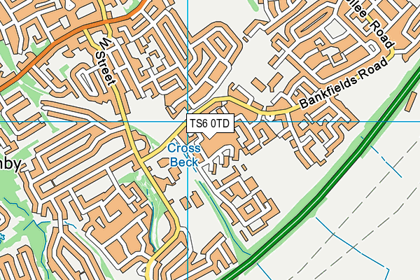 TS6 0TD map - OS VectorMap District (Ordnance Survey)