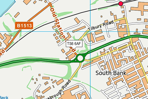 TS6 6AF map - OS VectorMap District (Ordnance Survey)