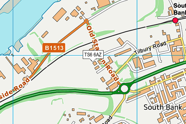 TS6 6AZ map - OS VectorMap District (Ordnance Survey)