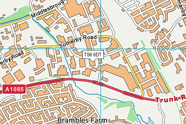 TS6 6DT map - OS VectorMap District (Ordnance Survey)