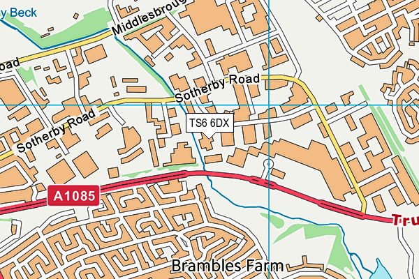 TS6 6DX map - OS VectorMap District (Ordnance Survey)