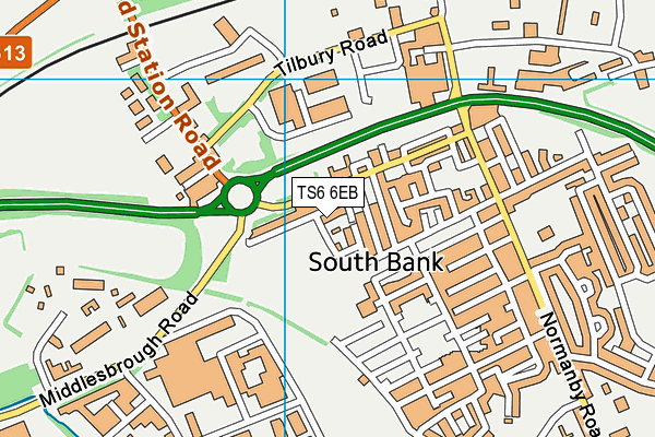 TS6 6EB map - OS VectorMap District (Ordnance Survey)