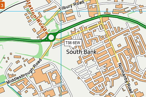 TS6 6EW map - OS VectorMap District (Ordnance Survey)