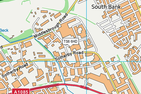 TS6 6HD map - OS VectorMap District (Ordnance Survey)