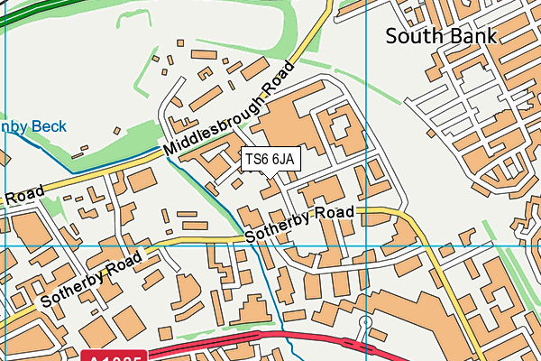 TS6 6JA map - OS VectorMap District (Ordnance Survey)