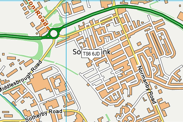 TS6 6JD map - OS VectorMap District (Ordnance Survey)