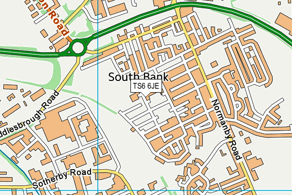 TS6 6JE map - OS VectorMap District (Ordnance Survey)