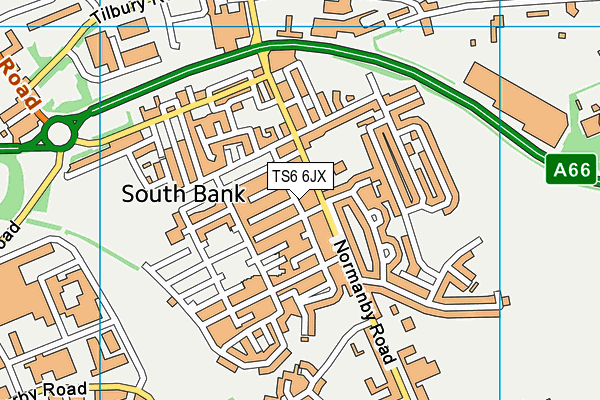 TS6 6JX map - OS VectorMap District (Ordnance Survey)