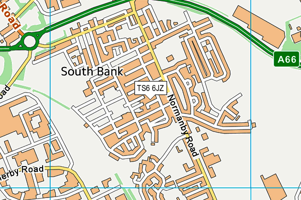 TS6 6JZ map - OS VectorMap District (Ordnance Survey)