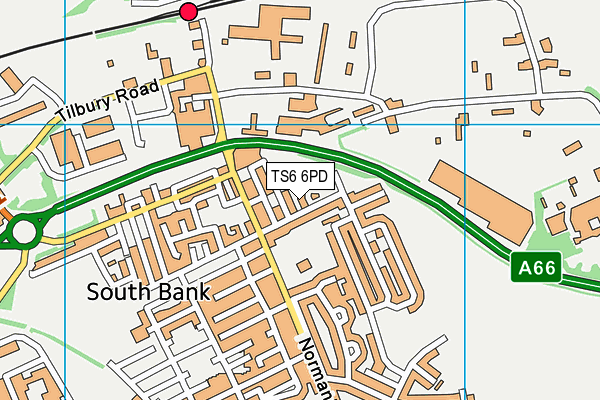 TS6 6PD map - OS VectorMap District (Ordnance Survey)