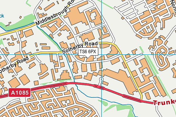 TS6 6PX map - OS VectorMap District (Ordnance Survey)