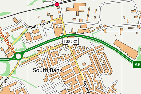 TS6 6RX map - OS VectorMap District (Ordnance Survey)