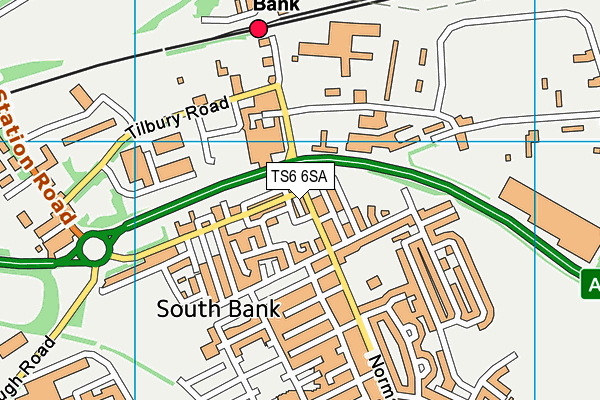 TS6 6SA map - OS VectorMap District (Ordnance Survey)