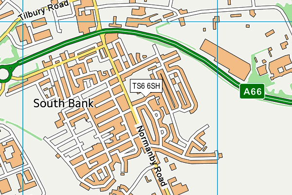 TS6 6SH map - OS VectorMap District (Ordnance Survey)