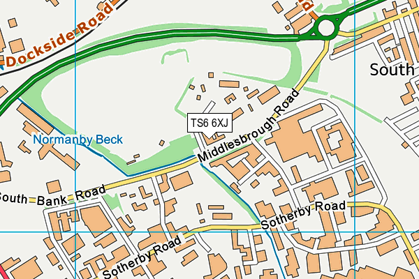 TS6 6XJ map - OS VectorMap District (Ordnance Survey)