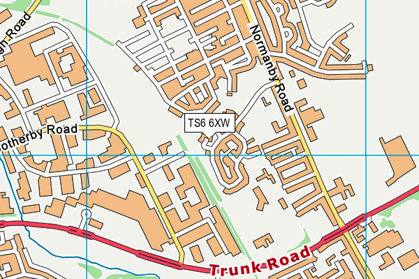 TS6 6XW map - OS VectorMap District (Ordnance Survey)