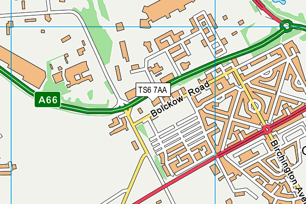 TS6 7AA map - OS VectorMap District (Ordnance Survey)