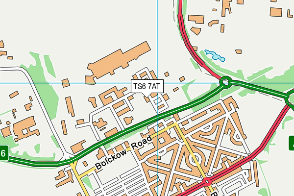 TS6 7AT map - OS VectorMap District (Ordnance Survey)