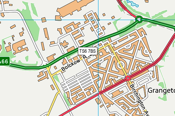 TS6 7BS map - OS VectorMap District (Ordnance Survey)