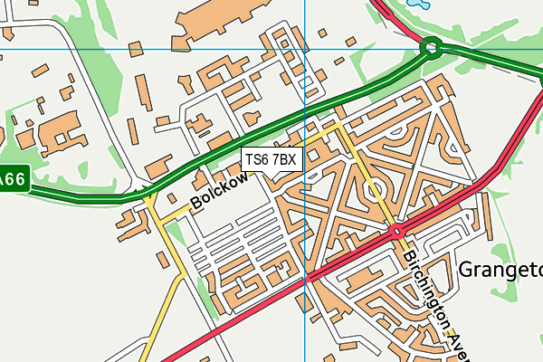 TS6 7BX map - OS VectorMap District (Ordnance Survey)