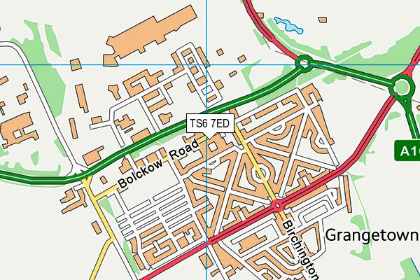 TS6 7ED map - OS VectorMap District (Ordnance Survey)