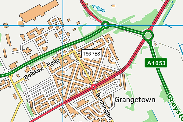 TS6 7ES map - OS VectorMap District (Ordnance Survey)