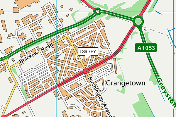 TS6 7EY map - OS VectorMap District (Ordnance Survey)