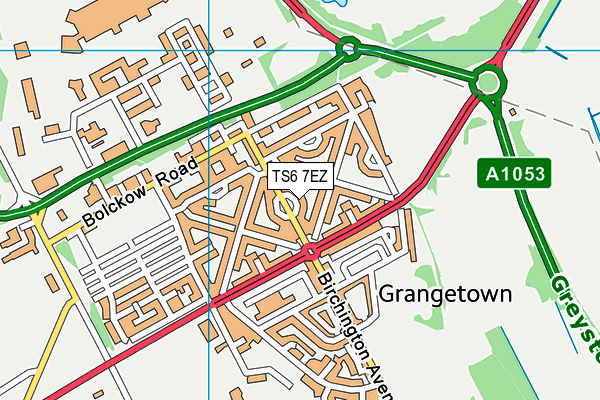 TS6 7EZ map - OS VectorMap District (Ordnance Survey)