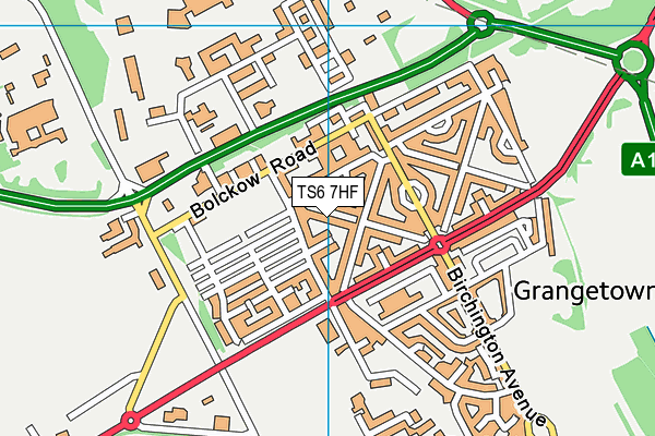 TS6 7HF map - OS VectorMap District (Ordnance Survey)