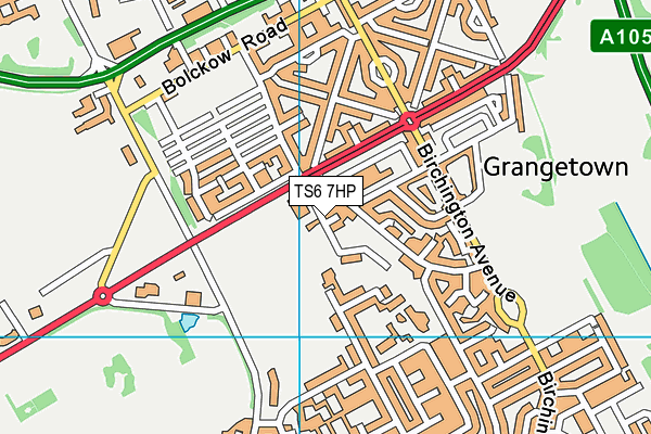 Grangetown Ycc map (TS6 7HP) - OS VectorMap District (Ordnance Survey)