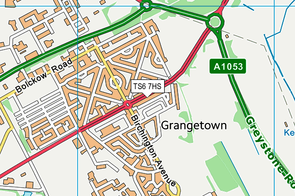 TS6 7HS map - OS VectorMap District (Ordnance Survey)