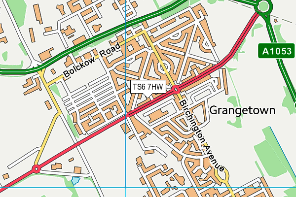 TS6 7HW map - OS VectorMap District (Ordnance Survey)