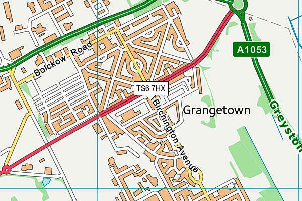 TS6 7HX map - OS VectorMap District (Ordnance Survey)