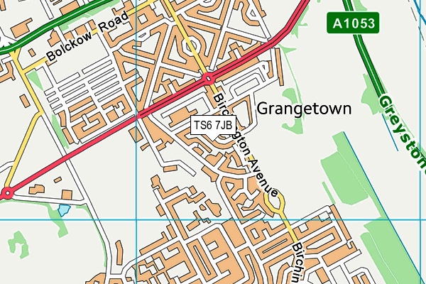 TS6 7JB map - OS VectorMap District (Ordnance Survey)