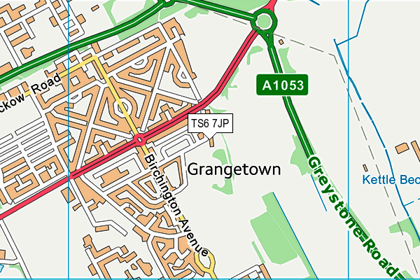 TS6 7JP map - OS VectorMap District (Ordnance Survey)