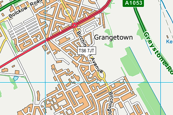 TS6 7JT map - OS VectorMap District (Ordnance Survey)