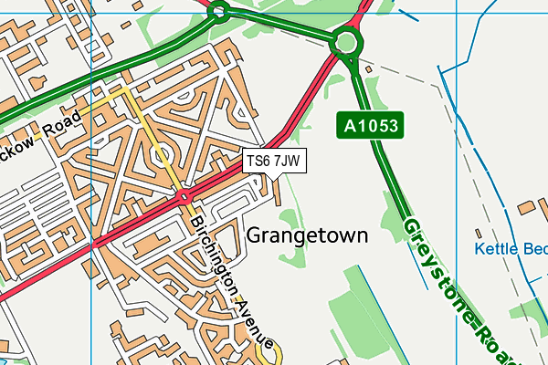 TS6 7JW map - OS VectorMap District (Ordnance Survey)