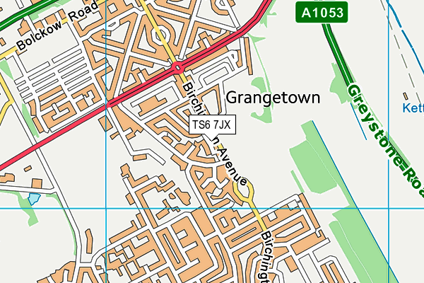 TS6 7JX map - OS VectorMap District (Ordnance Survey)