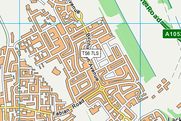 TS6 7LS map - OS VectorMap District (Ordnance Survey)