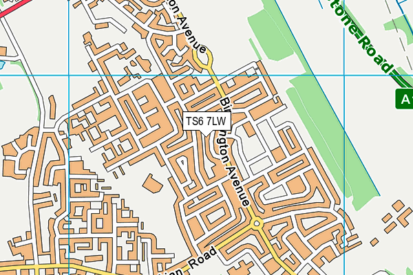 TS6 7LW map - OS VectorMap District (Ordnance Survey)