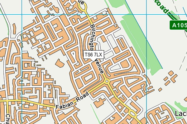 TS6 7LX map - OS VectorMap District (Ordnance Survey)