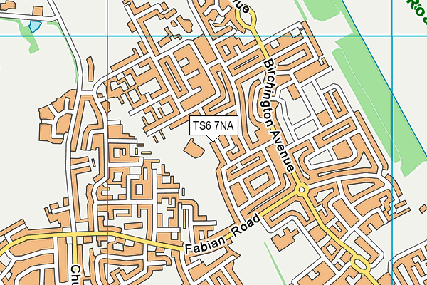 Caedmon Primary School map (TS6 7NA) - OS VectorMap District (Ordnance Survey)