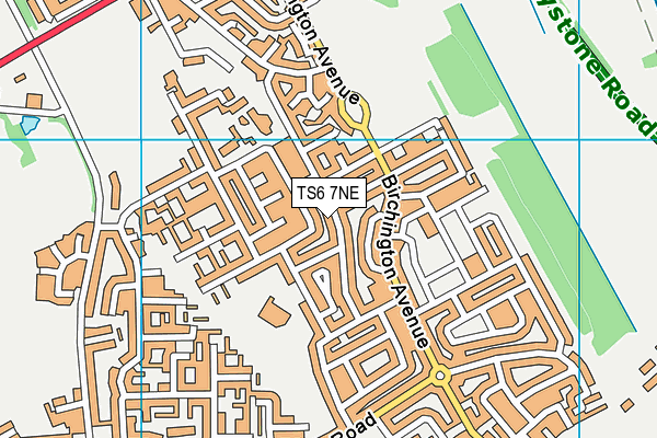 TS6 7NE map - OS VectorMap District (Ordnance Survey)