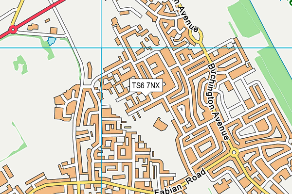 TS6 7NX map - OS VectorMap District (Ordnance Survey)